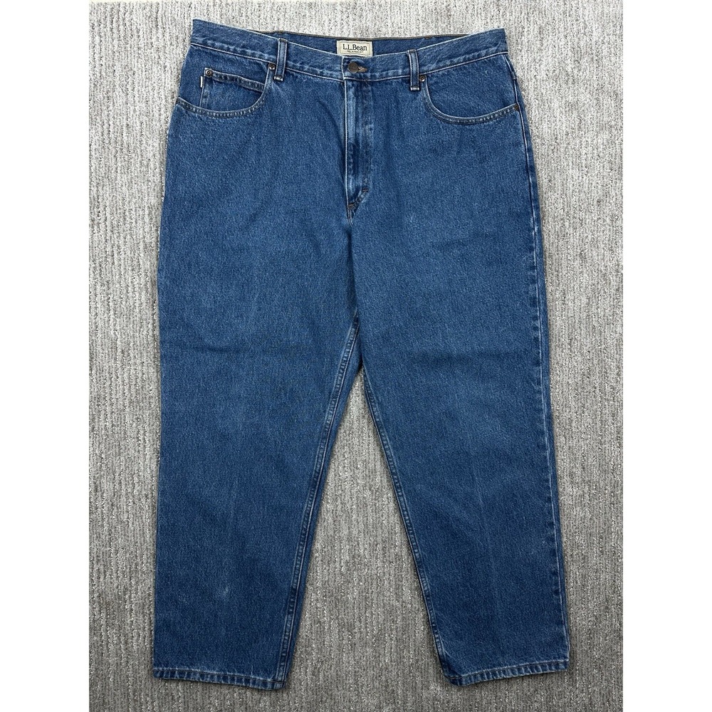 LL Bean Mens Jeans 40x30 Relaxed Tapered Leg 100% Cotton Y2K